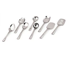 <b>Kitchen</b> <b>Utensil</b> <b>Set</b> Stainless Steel 8-Piece Premium Cooking Spoons, Deep Ladles & Spatulas Sturdy, Polished & Long-Lasting - Product Image 2