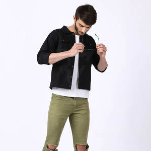 High Street Style Men's Jeans Jacket Light <b>Weight</b> and Breathable with <b>Stand</b> Collar Premium Quality Top Selling - Product Image 6