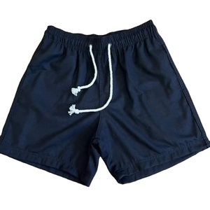 Shorts de sport décontractés pour hommes en gros, 100 % coton respirant, longueur genou, avec cordon de serrage, broderie et impression soyeuse, couleur unie, OEM - Product Image 1