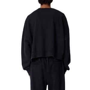 Sweat-shirt à capuche surdimensionné pour homme en molleton de coton lourd Streetwear Logo personnalisé Épaule tombante Col rond Sweat-shirt - Product Image 3