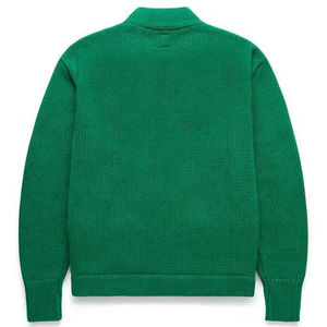 Pull en maille pour homme, nouveau style, décontracté, fermeture éclair intégrale, maille pour homme, couleur unie, pull d'automne de haute qualité, haut à enfiler - Product Image 2