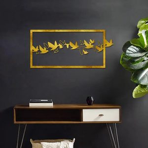 Conception de couleur d'oiseau en bois de haute qualité en tentures murales en bois jaune pour la décoration intérieure - Product Image 2