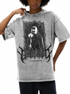 เสื้อยืดผ้าฝ้าย100% ซักล้างได้สำหรับผู้ชายเสื้อผ้าแนวสตรีทโอเวอร์ไซส์สไตล์วินเทจขนาดใหญ่พิเศษพิมพ์โลโก้ได้ตามต้องการ - Product Image 4