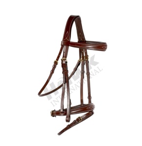 Brida de Cuero para Caballo de Alta Calidad, Duradera, con Costuras Decorativas, Narquera Ancha, Diseño de Color Personalizado para Equitación - Product Image 2