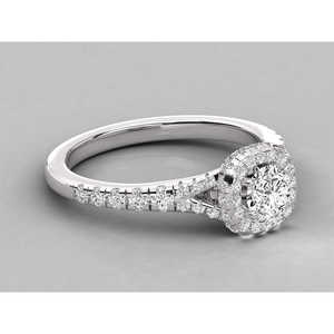 Bague solitaire en or 14 carats avec diamant rond brillant pour femme - Product Image 1
