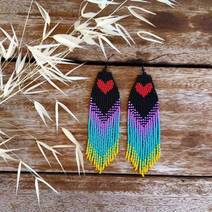 Pendientes colgantes de araña de cuentas de arroz coloridos hechos a mano con borla, joyería de moda para mujeres y niñas para bodas - Product Image 5