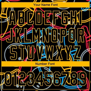 Maillot de baseball authentique imprimé, respirant, grande taille, motif 3D noir et or personnalisé - Product Image 5