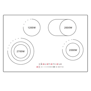 Table <span class=keywords><strong>de</strong></span> <span class=keywords><strong>cuisson</strong></span> encastrable en céramique 4 brûleurs noire avec commande tactile, 9 niveaux <span class=keywords><strong>de</strong></span> puissance et <span class=keywords><strong>protection</strong></span> contre la surchauffe - Product Image 4
