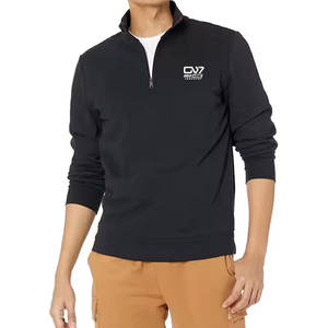 Top qualité respirant hommes sweat tenue décontracté pull coton hommes demi Zipp basiques coton mélangé sweat - Product Image 1