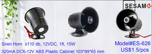 Còi báo động điện 12V trực tiếp từ nhà máy, còi báo cháy, còi xe hơi, xe máy, loa báo động có dây, chất liệu ABS - Product Image 6