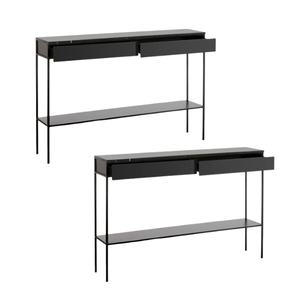 Nuevo producto, mesa de oficina de madera de diseño moderno de alta calidad, mesa de oficina Modular con consola de 2 cajones para sala de estar - Product Image 4