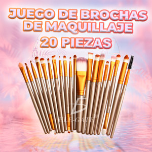Kit Professionale di Pennelli per Trucco con 20 Pezzi in Setole Sintetiche per Viso, Guance e Labbra, per Sfumature, Campione Gratuito Disponibile - Product Image 1