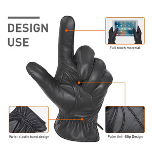 Dernier design de gants en cuir véritable pour hommes, pour l'hiver, les activités de plein air, les voyages, prix de gros personnalisé - Product Image 4