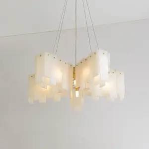CaliaStar Modern Crystal <b>Industrial</b> Brass Chandelier with Warm White <b>Lighting</b> for Home Hotel Wedding Decoration AC Power Source - Product Image 4
