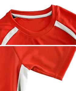 Maillot de football rouge et blanc Maillots de football personnalisés à col en V avec impression par sublimation pour jeunes et adultes - Product Image 4