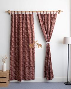 Rideaux traditionnels indiens en coton fleuri, imprimés à la main, pour la maison, la chambre et le salon - Product Image 2