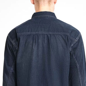 Veste en jean pour hommes Fournisseur OEM d'usine Logo personnalisé Vente en gros Mode décontractée tendance Streetwear Vestes en jean pour hommes - Product Image 4