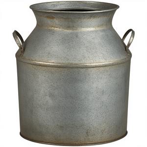 กระป๋องนมชุบสังกะสีแบบวินเทจพร้อมที่จับแบบเรียบง่ายเหมาะสำหรับบ้านไร่ห้องครัวสวนตกแต่งกลางแจ้งและตกแต่งคาเฟ่ - Product Image 2