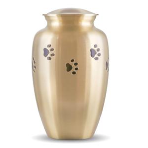 Urne funéraire décorative bleue pour cendres, en métal, avec motif d'oiseau et de fleurs, élégante urne souvenir - Product Image 5