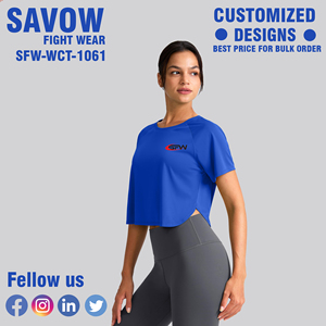 Women Workout <b>Crop</b> <b>Top</b> Breathable Seamless Polyester Spandex Fabric Stretch Regular Fit Half Sleeve Crew Neck 140g Front Yoga - Product Image 4