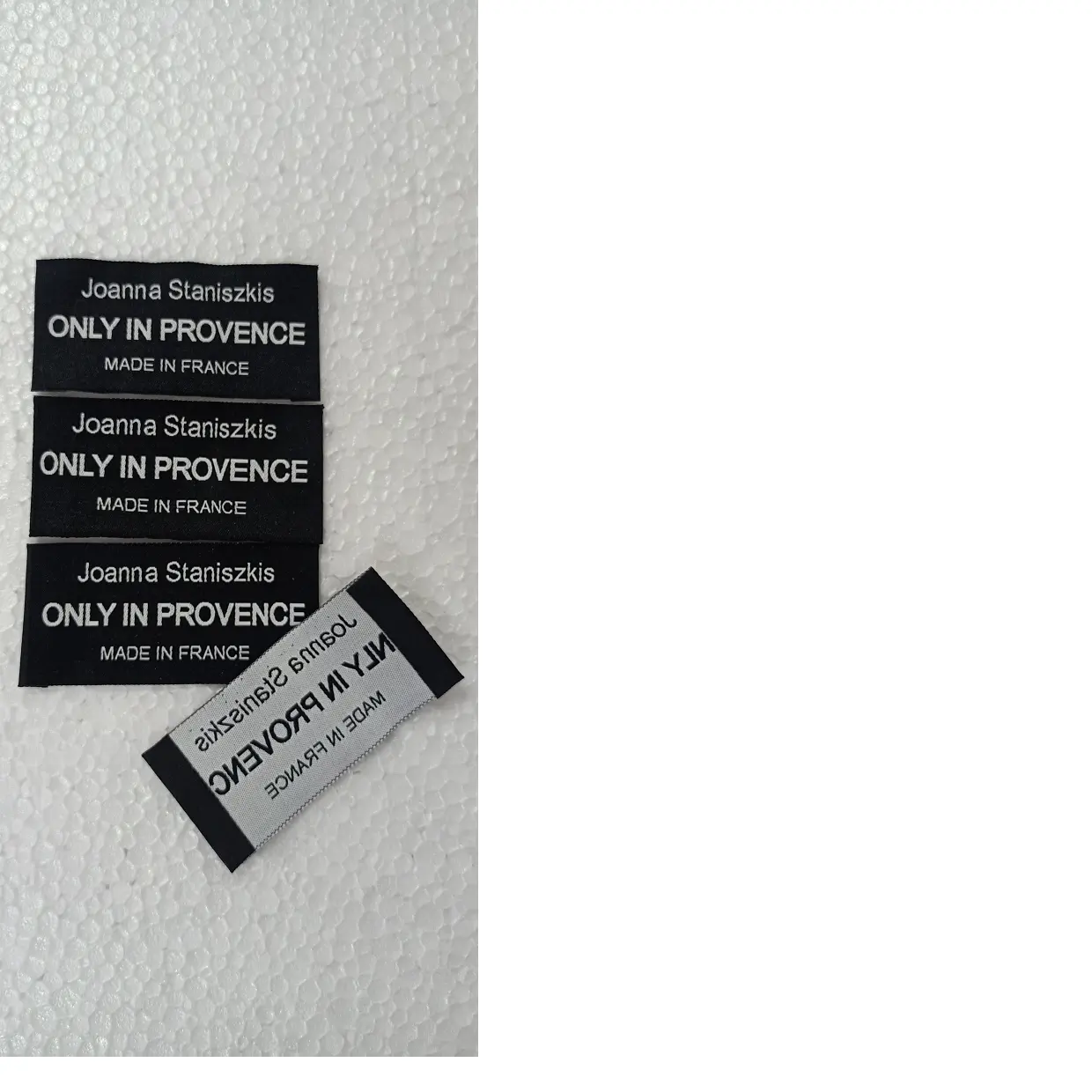 custom made woven labels for clothing designers and home textile designers can be custom made in your designs