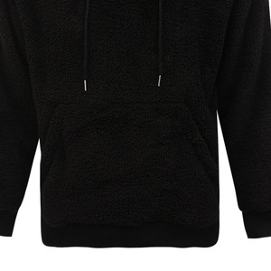 Personalizado hombre negro Sherpa satén forrado Sudadera con capucha de peso pesado invierno cálido suave grueso oso de peluche polar sudaderas con capucha transpirable - Product Image 5