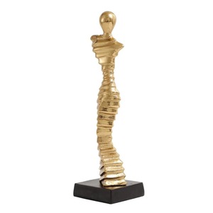 Figurine en laiton finition or minimaliste, objet de table artistique moderne, accent décoratif pour la maison, le bureau, le salon, en provenance d'Inde - Product Image 1