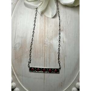 Navajo <b>Crafted</b> Fine Pendant Necklace Red Coral & Sterling Silver - Product Image 1