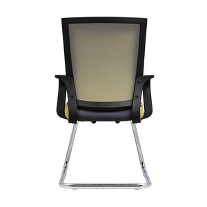 Chaise de conférence ergonomique en acier Mio BFGCQ011 avec dossier en maille confortable, chaise à genoux empilable fixe pour salles de réunion et salons - Product Image 2