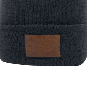 Nuevo gorro de punto de invierno Unisex, parche de cuero personalizado con logotipo, gorros OEM cálidos, gorros personalizados con patrón de personajes al por mayor, precio barato - Product Image 6