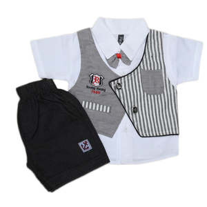 Newborn <b>Boys</b> <b>Suits</b> 2Pcs - <b>Grey</b> - Product Image 3