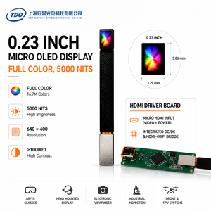 Micro OLED couleur pleine résolution 640x400, interface MIPI, 5000 nits, 0,23 pouce, pour écrans proches de l'œil, EVF, HMD, systèmes optiques AR - Product Image 1
