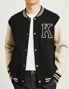 Custom Logo Black Men Varsity <b>Jacket</b> Vintage Baseball <b>Jacket</b> Wholesale - Product Image 2