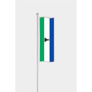 Drapeau vertical numérique imprimé du Lesotho pour extérieur, style fanion, avec mât en aluminium, en nylon et soie, pour affichage, automobile et agences de voyage - Product Image 1