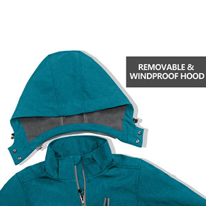 Veste Soft Shell Doublée en Polaire Moelleuse Coupe-Vent Veste Soft Shell avec Capuche Manteau d'Hiver Matelassé Respirant - Product Image 6