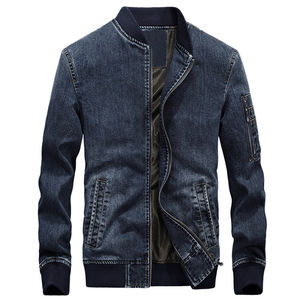 Veste en jean pour homme en polyester/coton, fabrication en gros, personnalisée, respirante, style hip-hop, vêtements décontractés, tissu sherpa de haute qualité - Product Image 1
