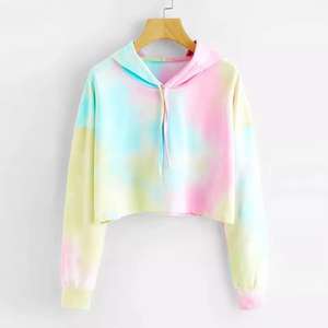 Venta al por mayor logotipo personalizado mujer recortada sudaderas con capucha mujer algodón Crop Top Sudadera con capucha Venta caliente de talla grande OEM diseño personalizado sirve - Product Image 4