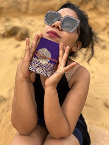 Nuevo Real hecho a mano Banarasi Sari tela seguro hilo cierre diario Vintage vibrante colorido cubierta sin forro reciclado hoja diario - Product Image 3