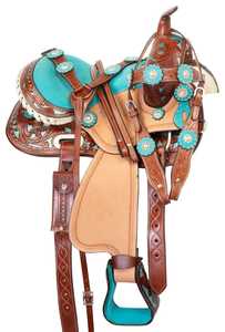 Sillín de caballo de cuero genuino Deluxe 100% | Comodidad de conducción occidental, diseño cosido a mano, ideal para Trail, Show & Barrel Racing - Product Image 5