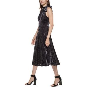 Abito Midi Halter in Velluto Nero da Donna Calvin Klein Taglia 10 Comodo Modello A-Line con Vita Naturale - Product Image 3