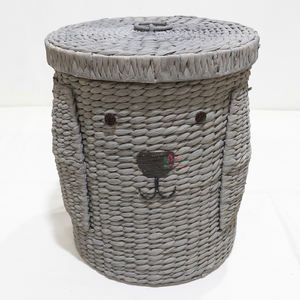 Eco-Friendly Water Hyacinth <b>Basket</b> with <b>Lid</b> Handmade Woven <b>Storage</b> for Home Organization and Decorative Display - Product Image 2