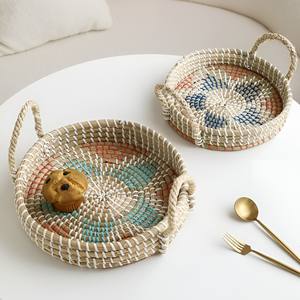 ถาดของขวัญจากหญ้าทะเล ถาดสานด้วยมือจากหญ้าทะเลสำหรับตกแต่ง จัดแสดงสิ่งของจำเป็น ราคาประหยัด ที่จัดระเบียบจากหญ้าทะเล - Product Image 6