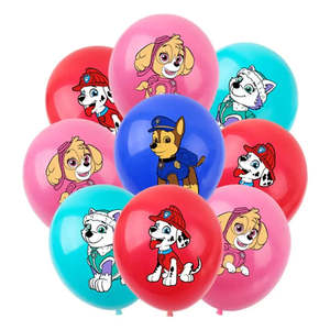Lot de 10 ballons de fête jetables à l'hélium Pat Patrouille pour la Fête des Mères, la remise des diplômes, le Nouvel An chinois, la rentrée scolaire - Product Image 1