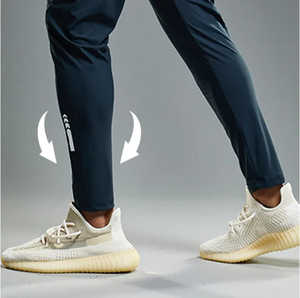 Men's Dark Blue Stretch Jogger <b>Pants</b> Straight Elastic Waist Breathable Lightweight Polyester/Nylon Summer Side Stripe Casual - Product Image 2