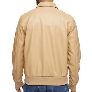 Men's PU Leather Stand Collar Slim Fit Breathable Windproof Eco-Friendly Casual Fashion Jacket Front High Street Style <b>Winter</b> - Product Image 2