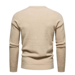 100% Cotton Men's <b>Pullover</b> <b>Sweaters</b> OEM Custom Made Front Logo Anti-Shrink Breathable Long Sleeve Winter Knitwear - Product Image 5