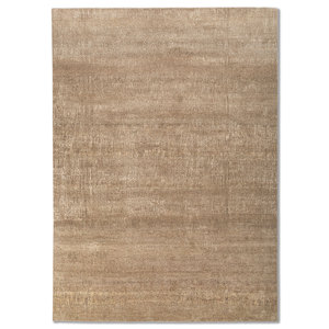 Tapis en laine et soie noué à la main Entropy Gold AKWS-13036, couleur unie, design puzzle rectangulaire pour la maison, salon, couloir, chambre - Product Image 1