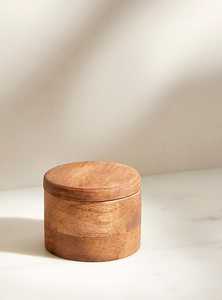 Boîte à sel en bois de qualité supérieure avec couvercle élégant, faite à la main, organisateur de condiments de cuisine, étanche, compatible lave-vaisselle, lavage à la main recommandé - Product Image 3