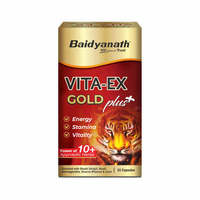 Complément alimentaire à base de plantes efficace Baidyanath Vita Ex Gold Plus 20 capsules pour l'énergie, la force et la confiance masculine