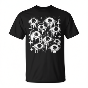 T-shirt Weirdcore Eyeballs Goth Witch Goblincore Dark Cottagecore, T-shirt unica per la promozione di Halloween - Product Image 2